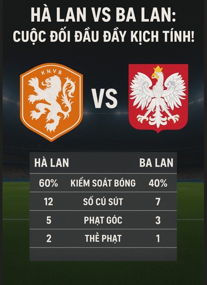 Trận đấu Hà Lan và Ba Lan